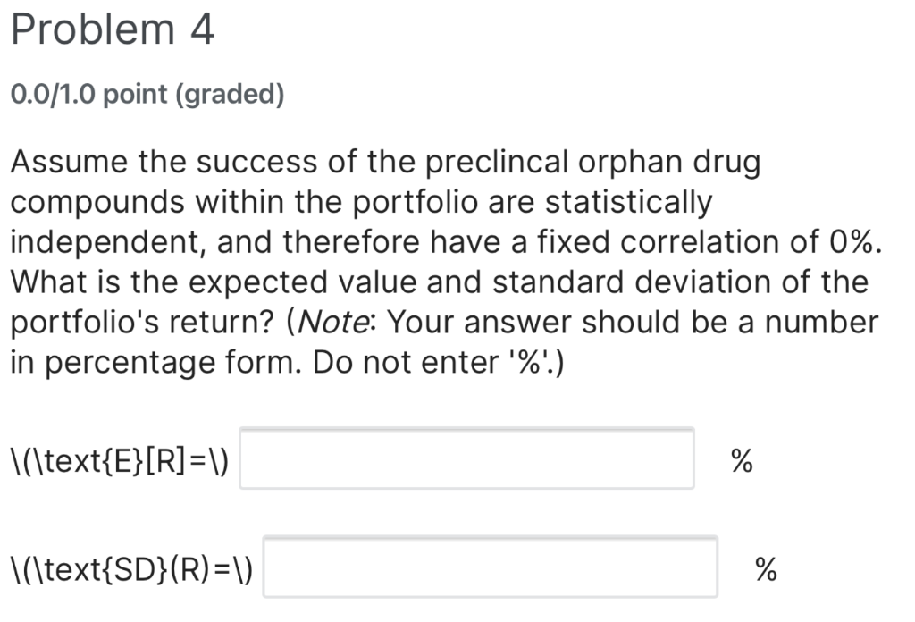 method to orphan drug development, where development costs, failure rates, and correlations
