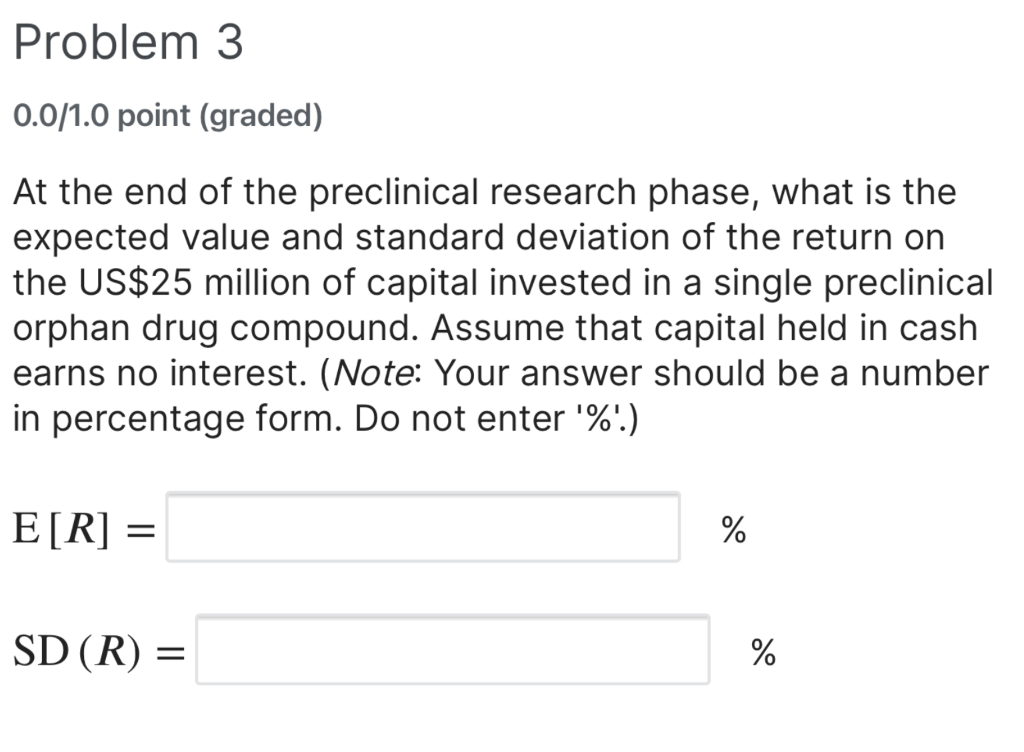 portfolios is much lower. Consider a portfolio of 8 preclinical orphan drug