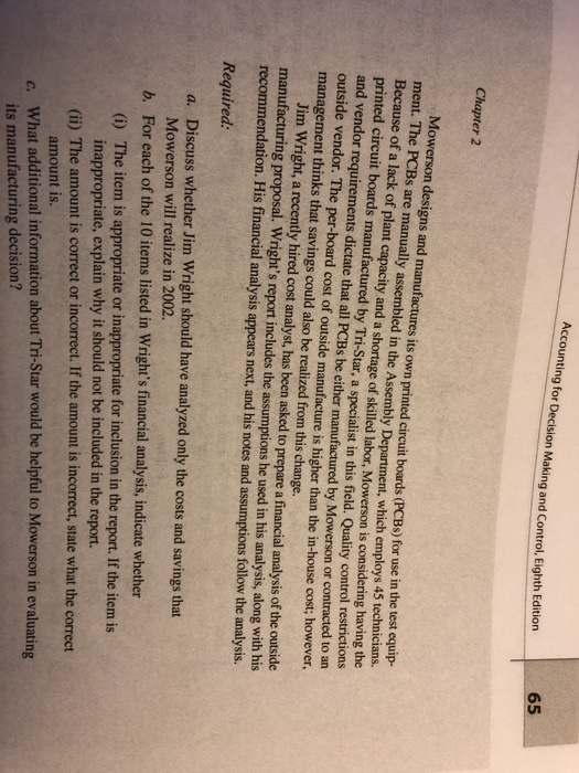 notes provided ase 2-2: Mowerson Division The Mowerson Division of Brown Instruments