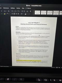  Please help answer each blank accounting sheet for this project. Follow