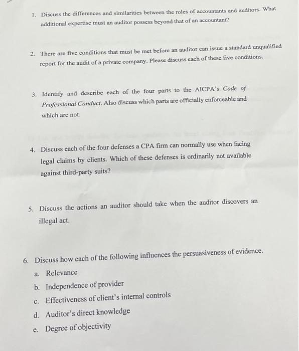  Answer the following based on a Financial Audit stand point. 1.