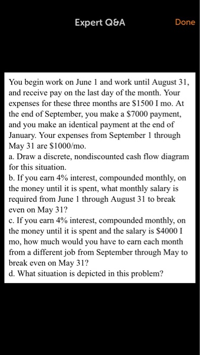  Expert Q&A Done You begin work on June 1 and work