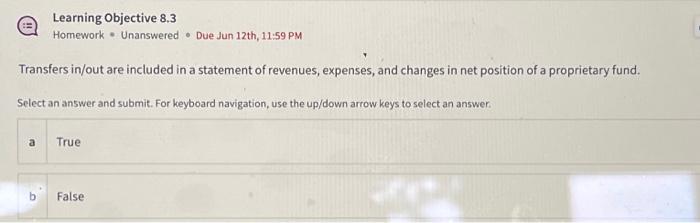  Learning Objective 8.3 Homework - Unanswered - Due Jun 12th, 11:59