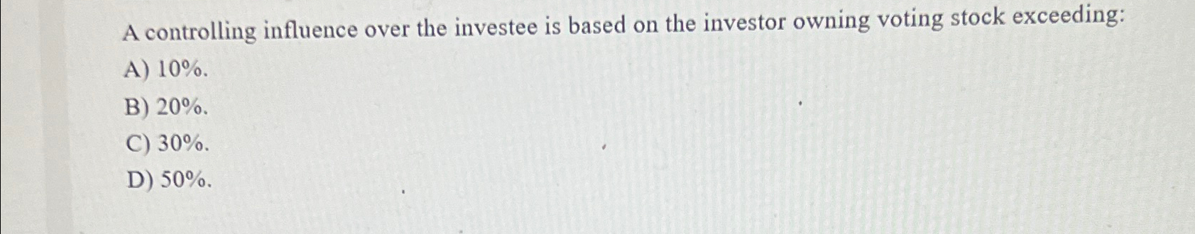  A controlling influence over the investee is based on the investor