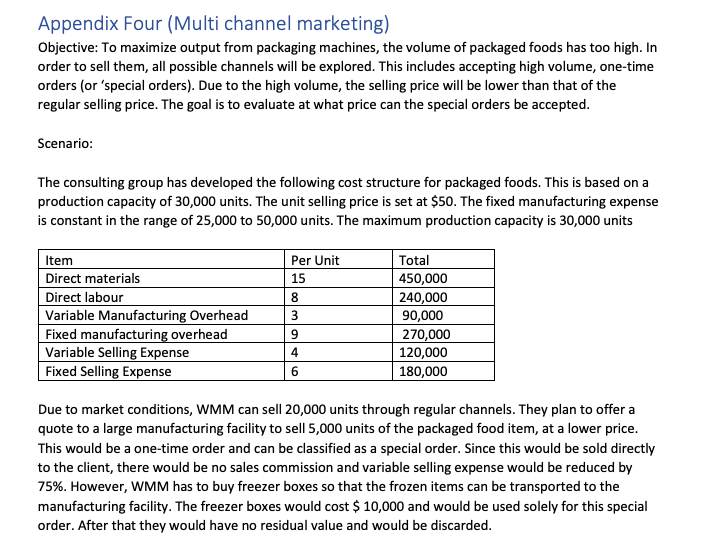 Please solve the problem below is the CASE and question Appendix Four