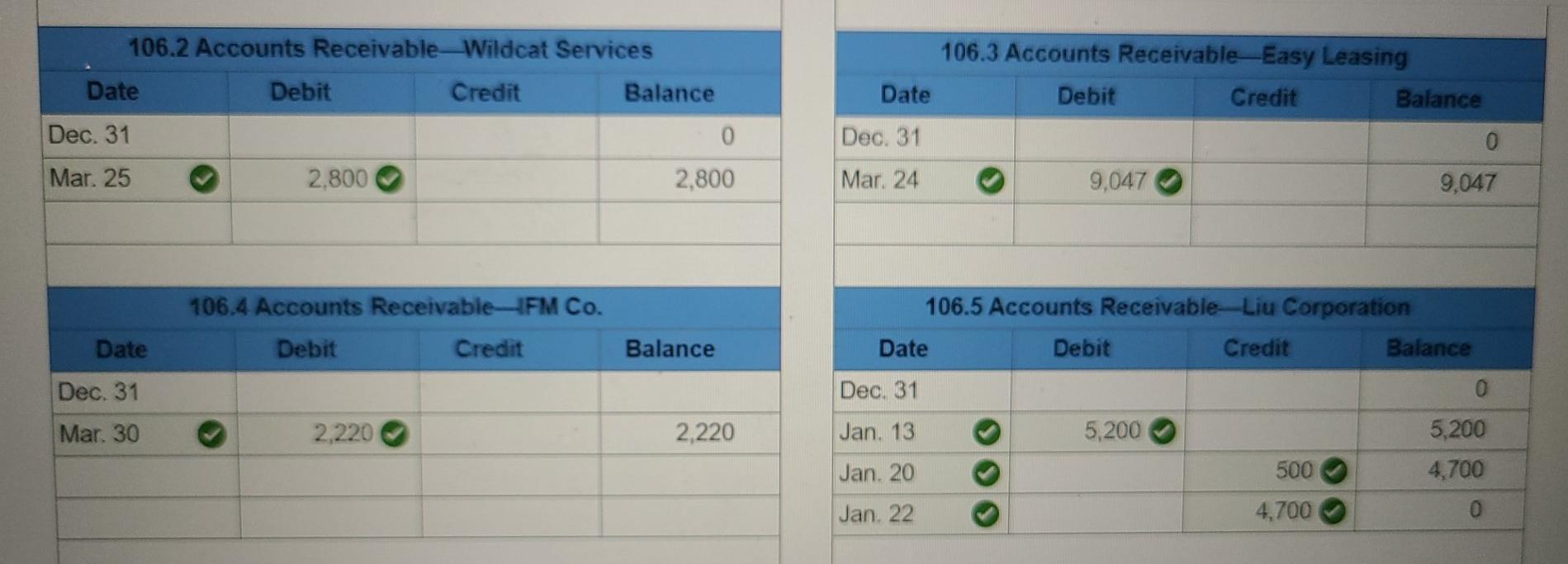 number that had been used for the single Accounts Receivable account. This
