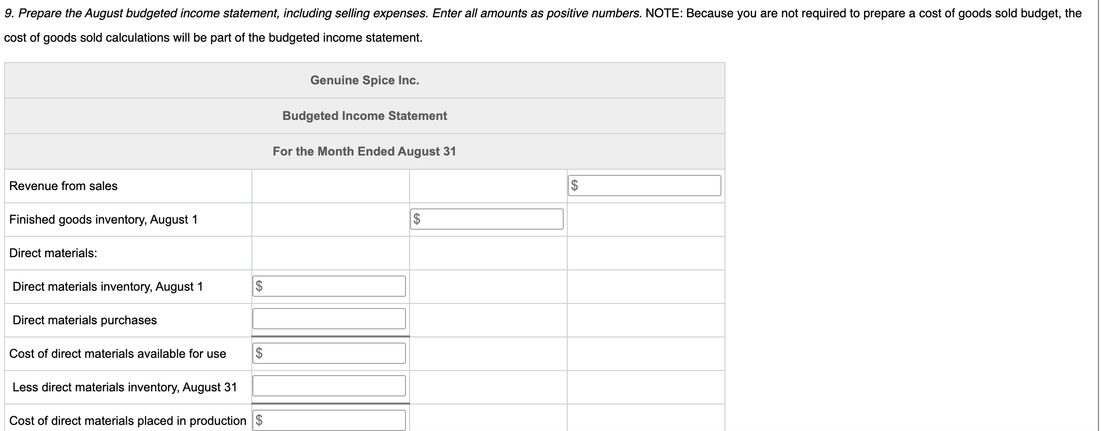 case. There is a selling commission of $20 per case. The January