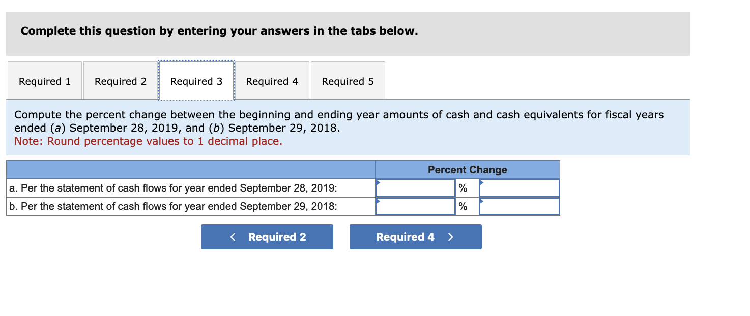years ended (a) September 28, 2019, and (b) September 29,2018. 2. Compute