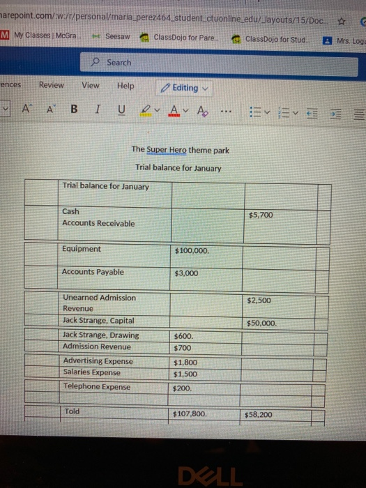 1 of the current year by Dr. Strange. The following selected events