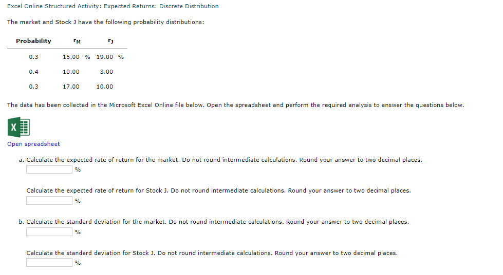 decimal places. c. What is the required return of Fund P? Do