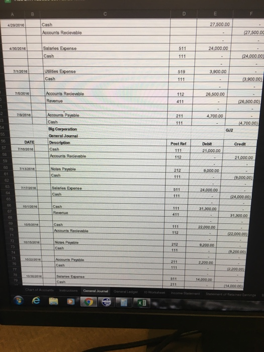 213 Accounts Payable Noles Payable 20 Salaries Payable Ownar's Equilty 311 312