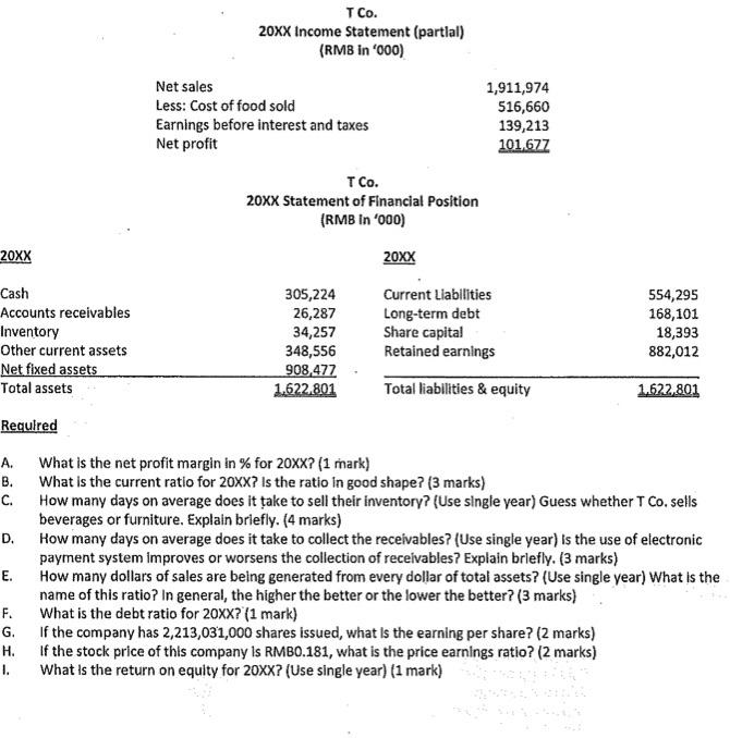  A. What is the net profit margin in \% for 20XX?