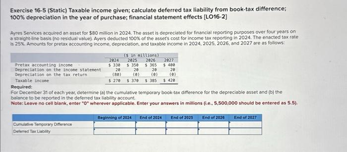 1.2 please help. will give like if correct answer Exercise 16-5 (Static)