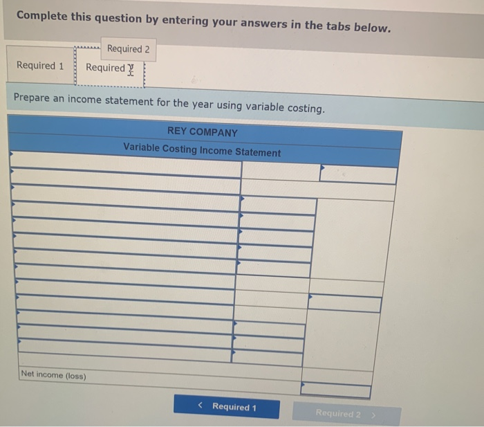 Data for its single product for its first year of operations follow.