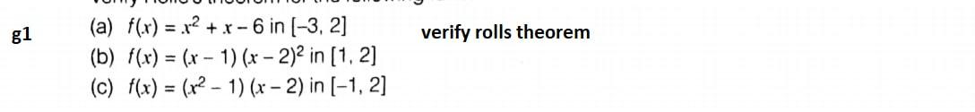  g1 verify rolls theorem (a) f() = .p2 + x -