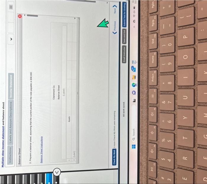 plant, and equipment Selling expenses Muitiple-step income statement and balance sheet Balance
