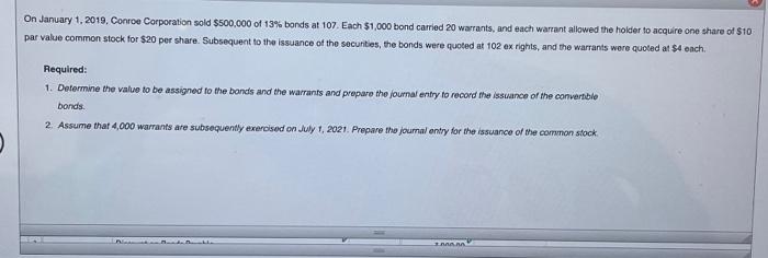 1. Determine the value to be assigned to the bonds and