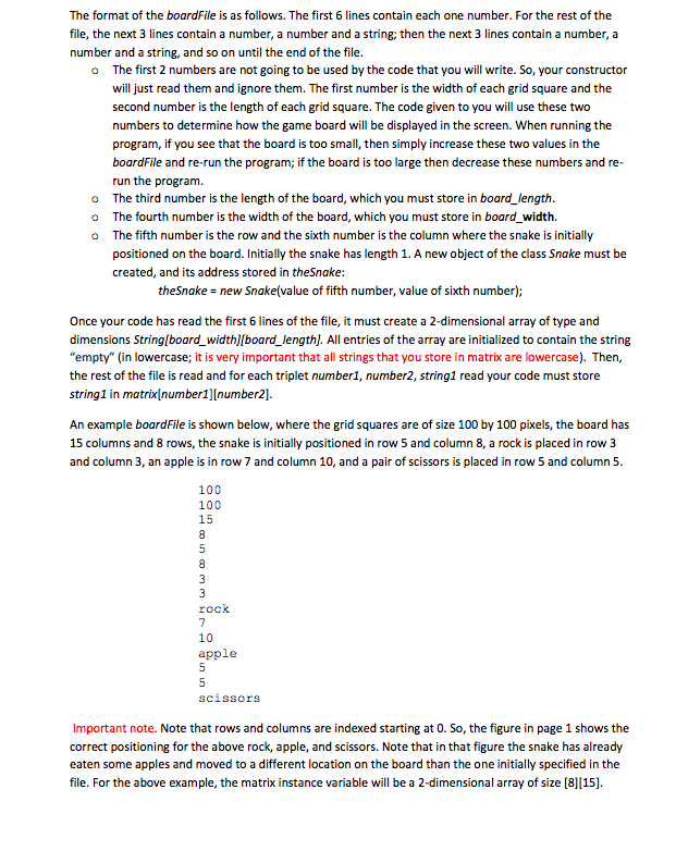 class represents the board game where the snake moves around eating apples.
