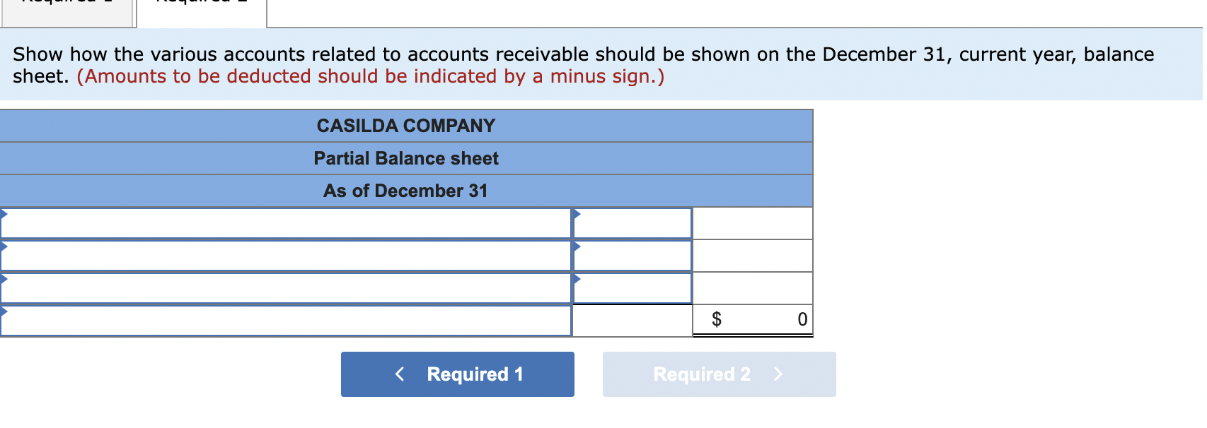 expense. Casilda estimates that 2% of receivables that are not yet due,