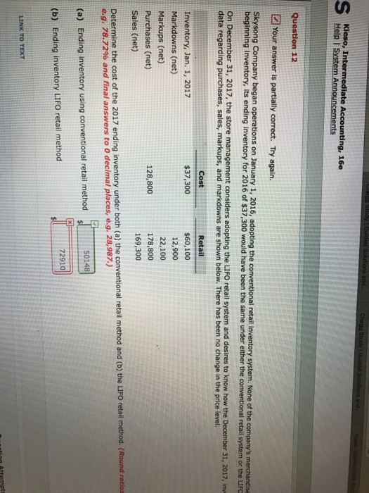  Kieso, Intermediate Accounting, 16e Help I S sa Your answer is