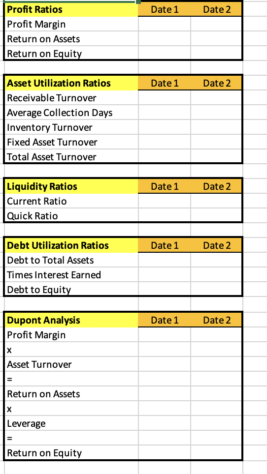  Step 1: Calculate Ratios Use the same company and 10-K you