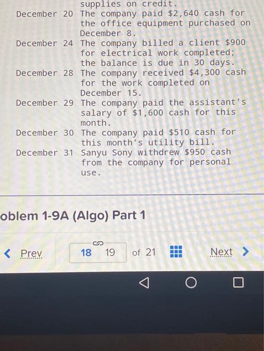 P2 [The following information applies to the questions displayed below.] Sanyu Sony