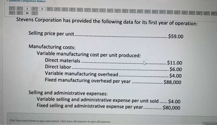  Question Completion Status: 5 GE 3 36 7 18 19 20