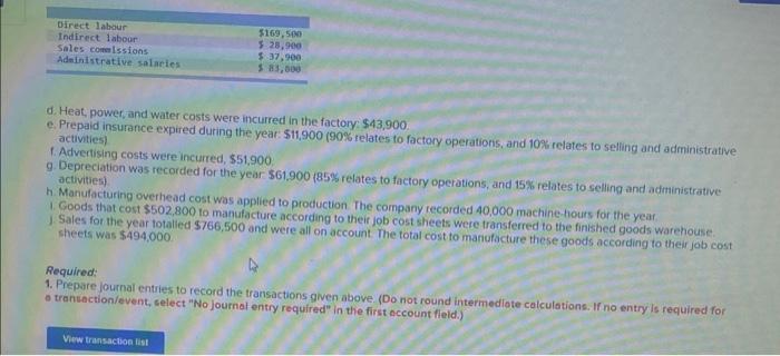 Company uses a job-order costing system. On January 1, the beginning of