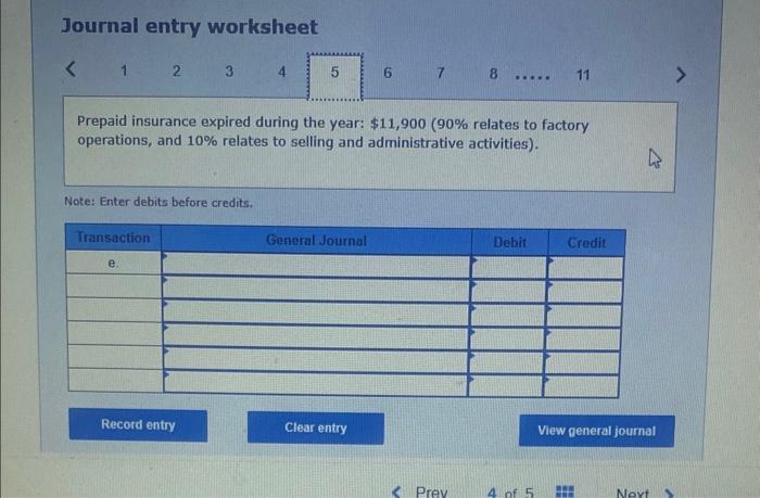 for the year a. Raw materials were purchased on account $209.500 b.