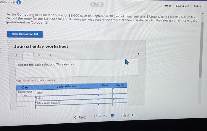  ters 7-9 Saved Help Save & Exit Submit Dextra Computing sells