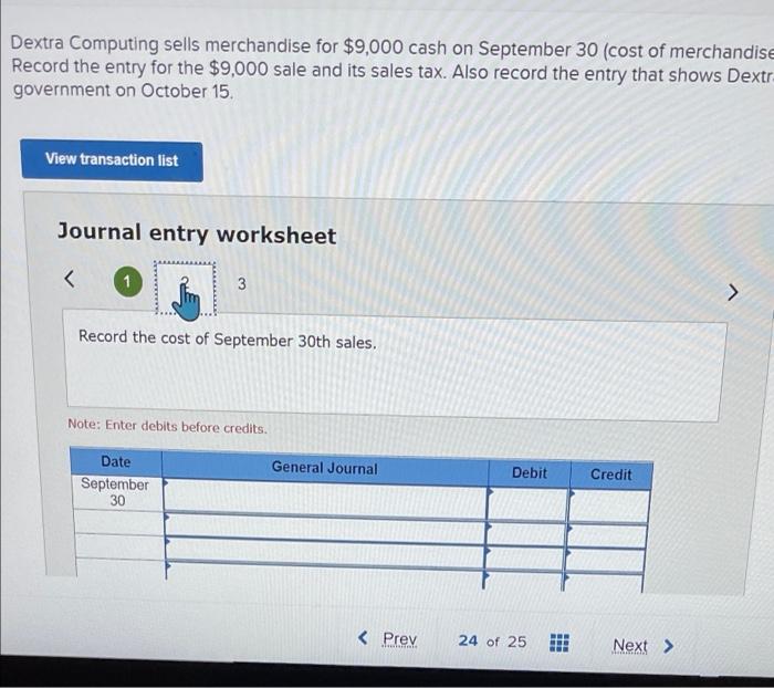 merchandise for $9.000 cash on September 30 (cost of merchandise is $7.200).