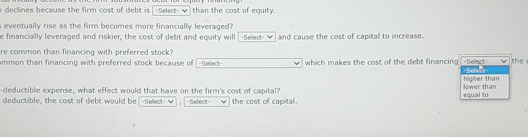 decimal place. The optimal capital structure: % debt and \% equity with