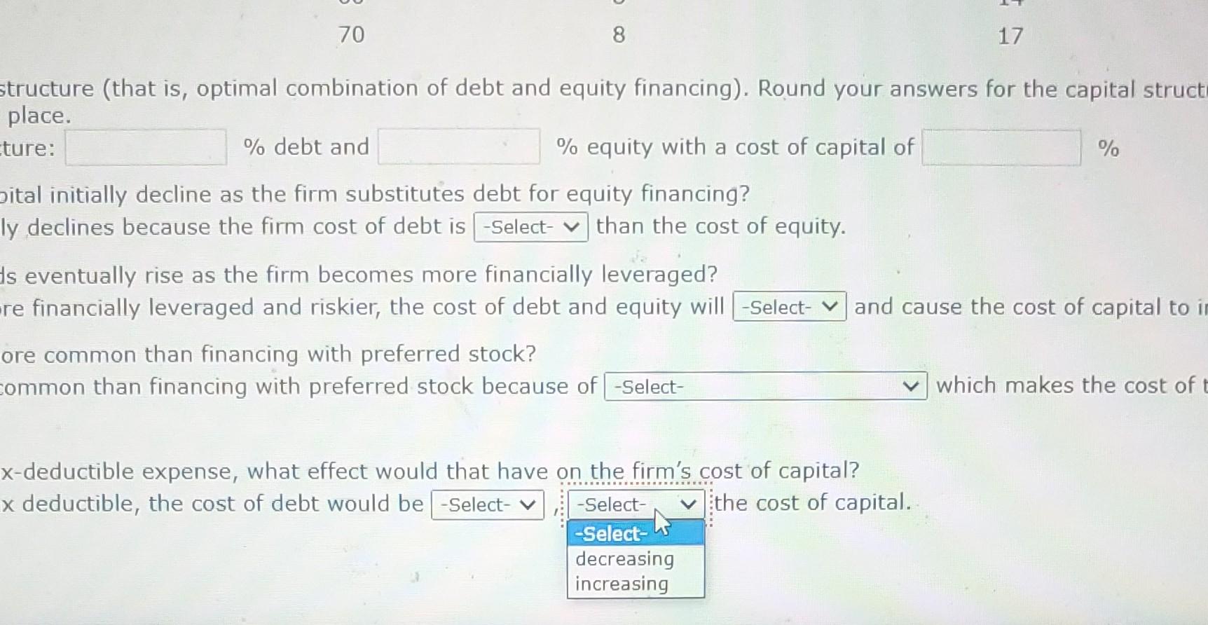 initially decline as the firm substitutes debt for equity financing? The cost