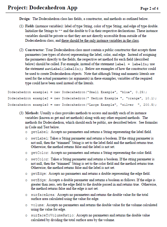 of 4 Deliverables Your project files should be submitted to Web-CAT by