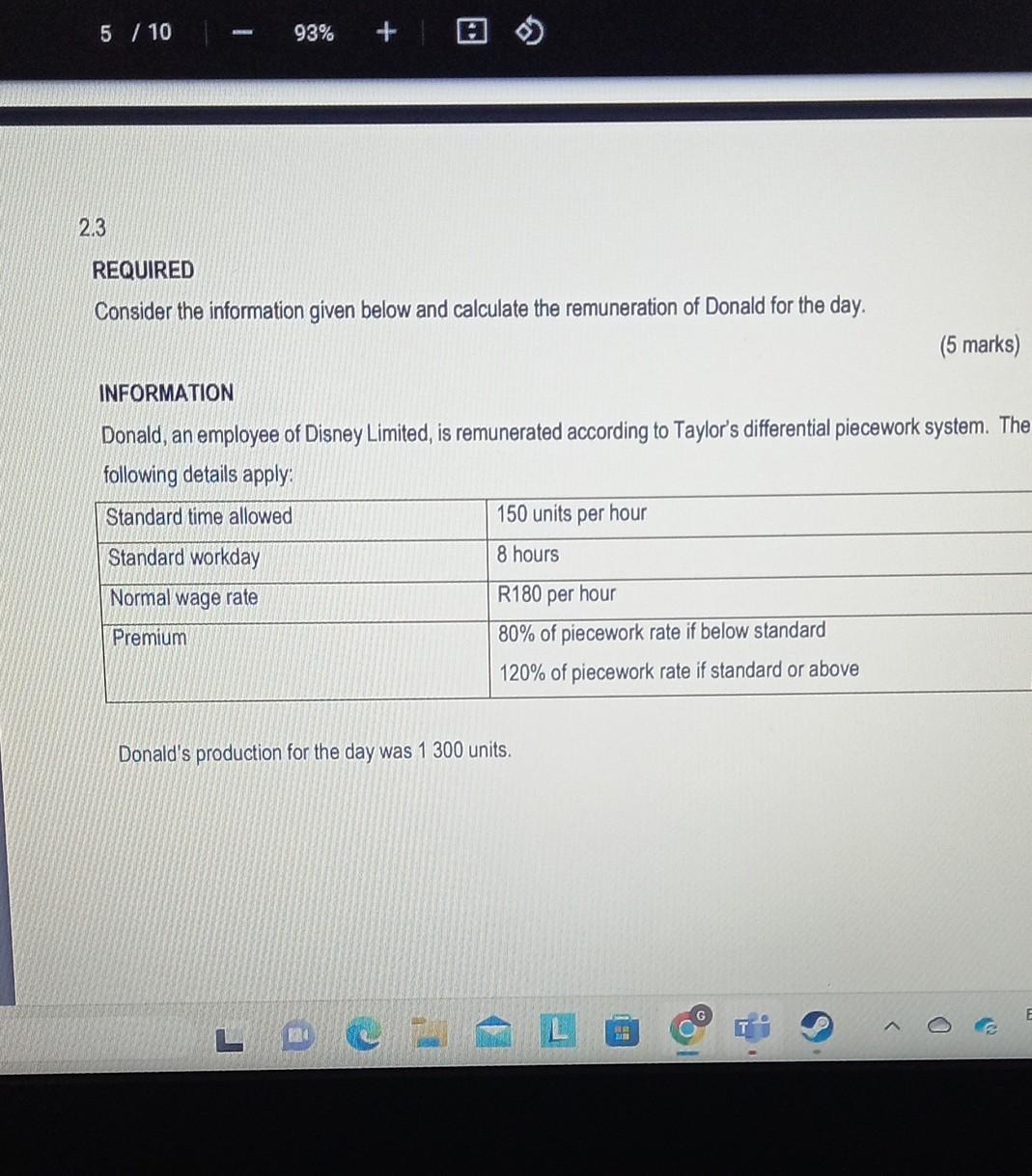 REQUIRED Use the information provided below to calculate the amount earned by