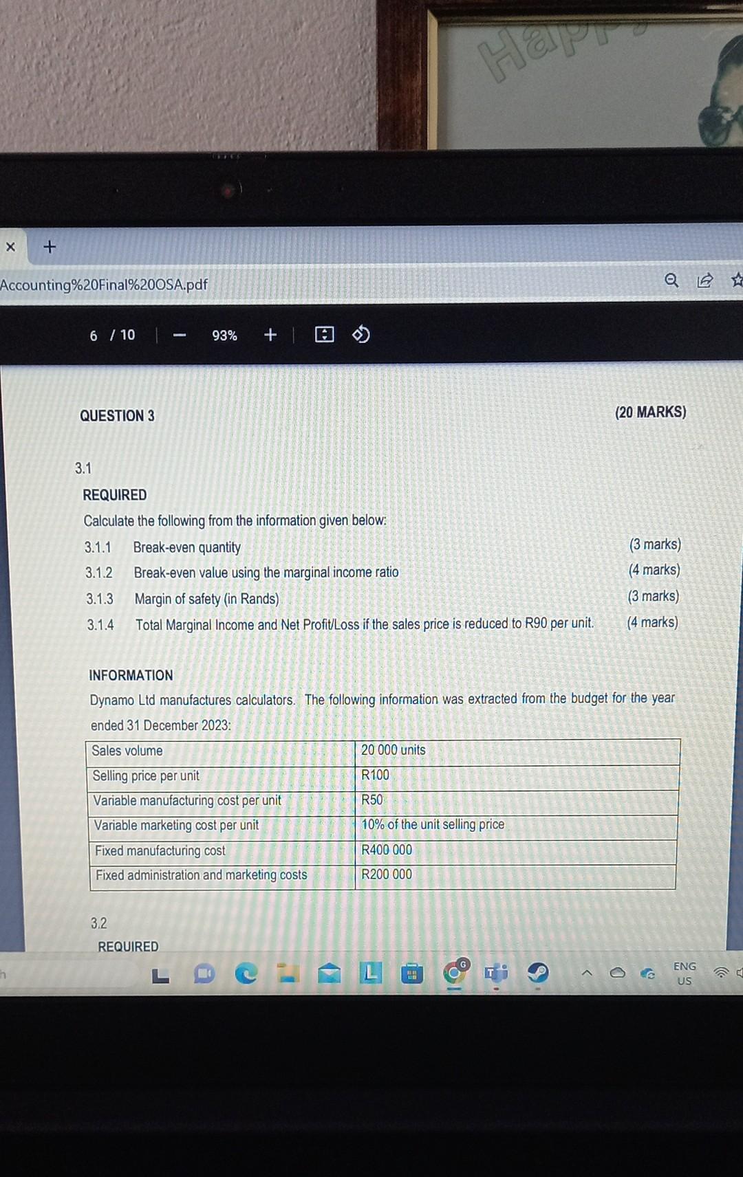 Joan on 19 July 2022. ( 4 marks) INFORMATION Joan's normal wage