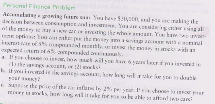 With financial calculator values please! Personal Finance Problem Accumulating a growing future