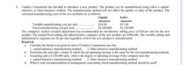 plz solve a,b,c and d i nedd full answe ASAP!! Candice Corporation