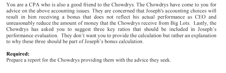 the issue and implication, provide multiple alternative, finally provide recommendations: Question: Big