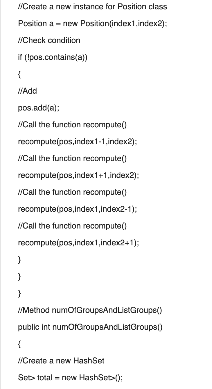 a program that a. Computes the size of a group when a