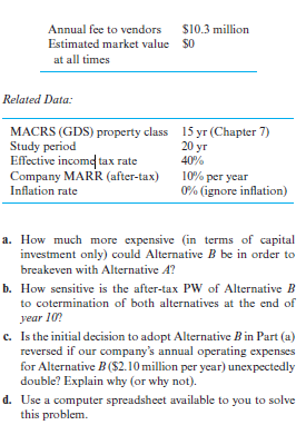 Learning Exercise Consider these two alternatives for solid-waste removal (11.3, Chapter 7):