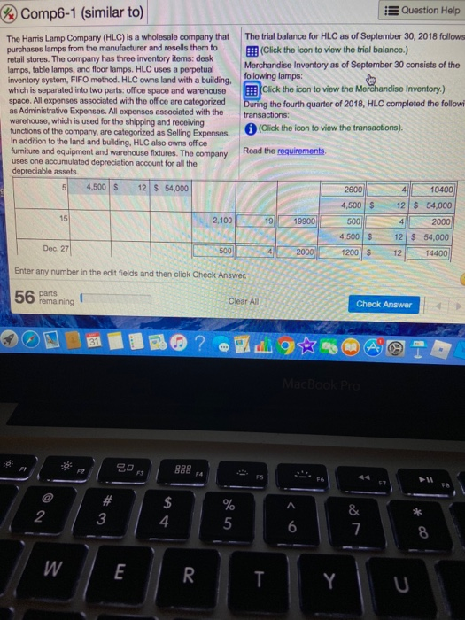  Can Someone please help with this part: % Comp6-1 (similar to)