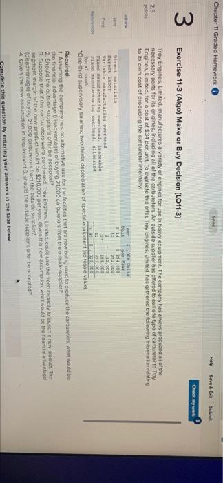  Chapter 11 Graded Homework Sud Help Odywork 3 Exercise 11-3 (Algo)