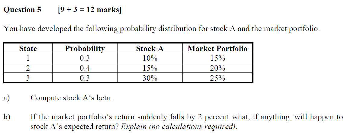  Question 5 [9 + 3 = 12 marks] You have developed
