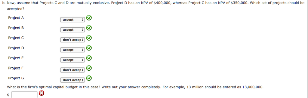 its WACC is 12.5%. The company is considering the following seven investment