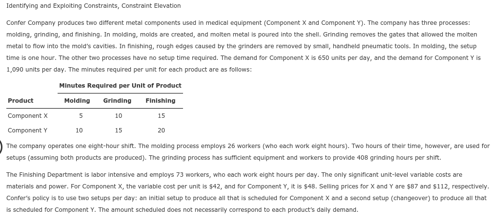  Identifying and Exploiting Constraints, Constraint Elevation Confer Company produces two different
