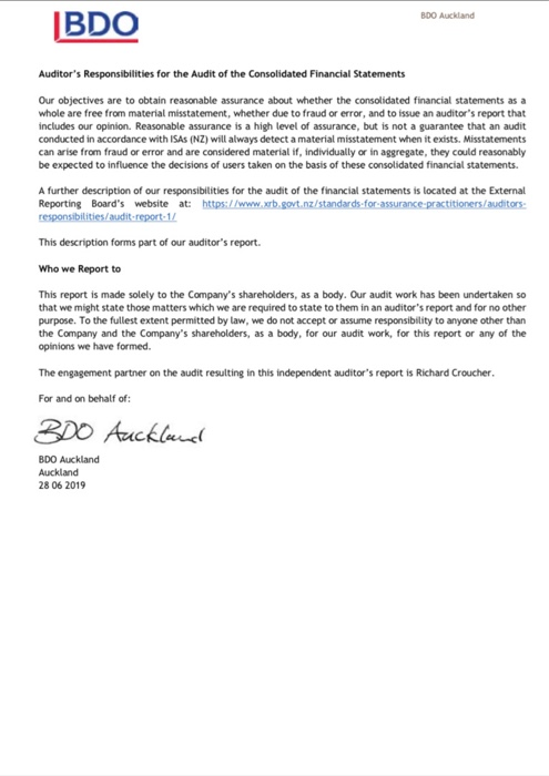 LIMITED Report on the Audit of the Consolidated Financial Statements Opinion We