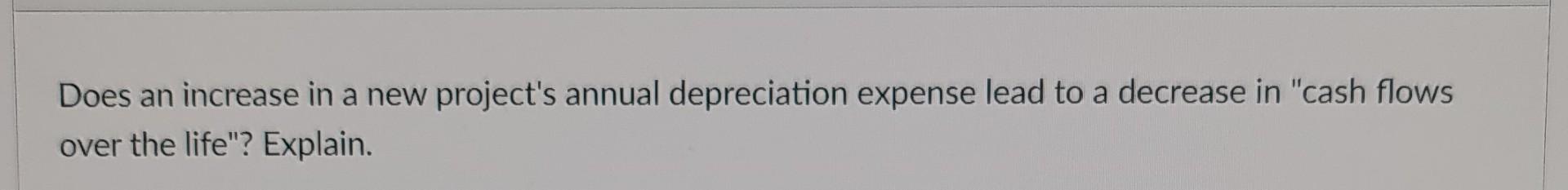 Does an increase in a new project's annual depreciation expense lead