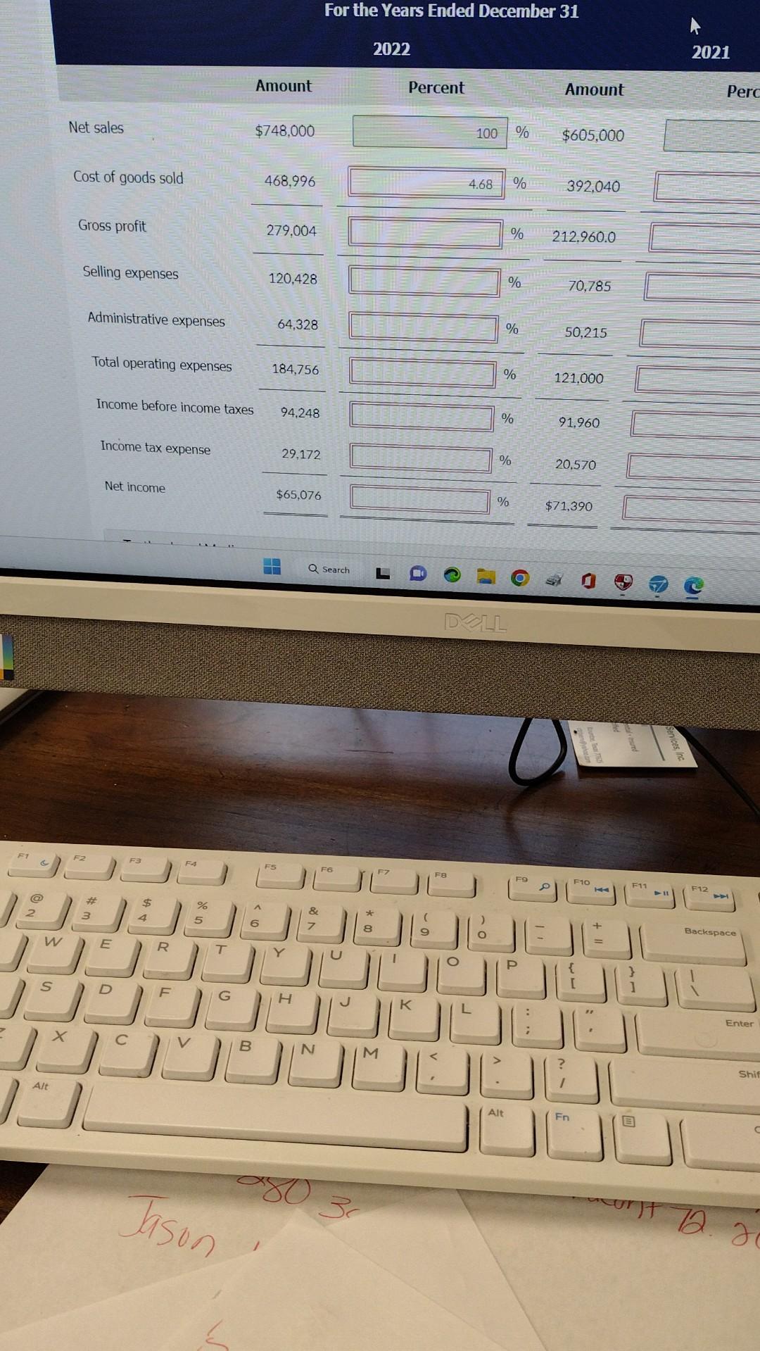 Amount $748,000 468,996 279,004 120,428 For the Years Ended Decem 2022 Percent