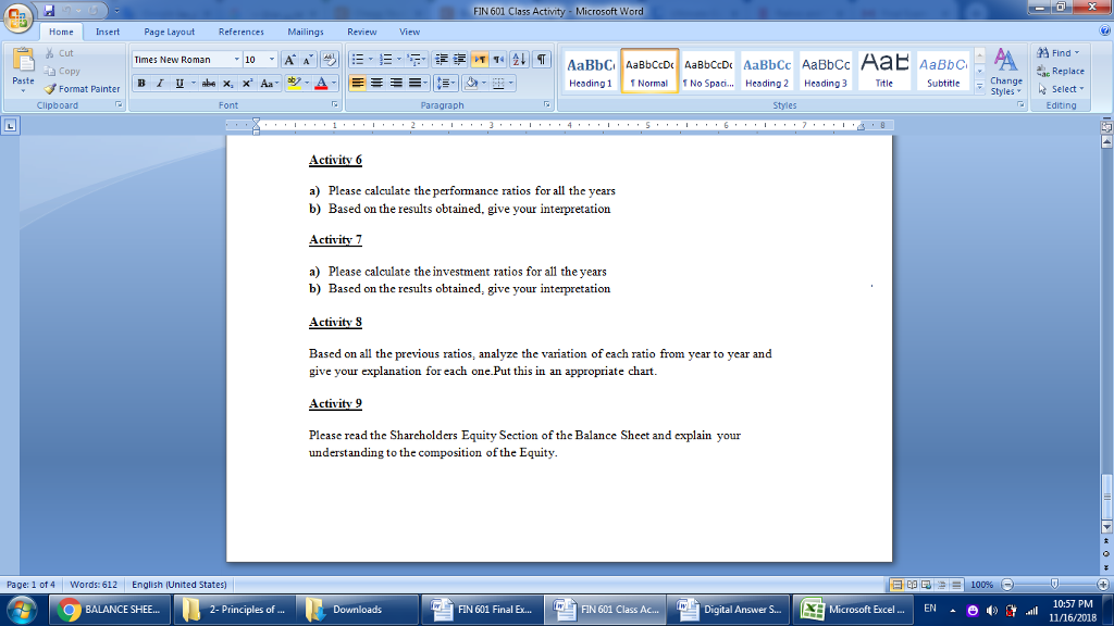 and an Income Statement related to a real Company Read the Balance